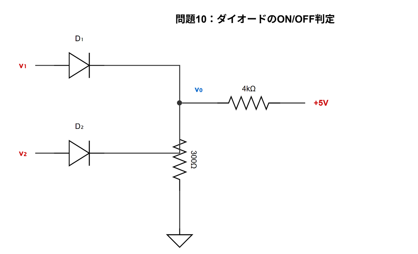 問題10 ダイオード回路図